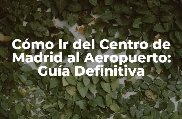 Cómo Ir Del Centro de Madrid Al Aeropuerto: Guía Definitiva