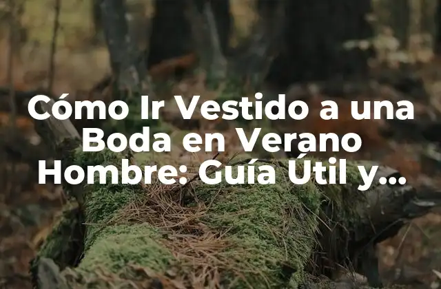 Cómo Ir Vestido a una Boda en Verano Hombre: Guía Útil y Estilosa