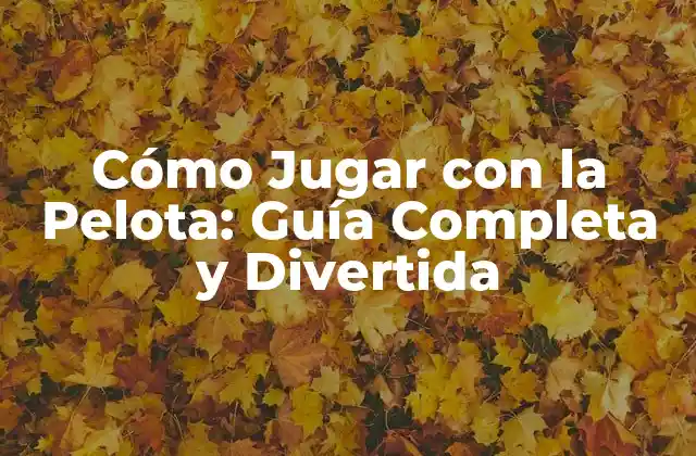 Cómo Jugar con la Pelota: Guía Completa y Divertida