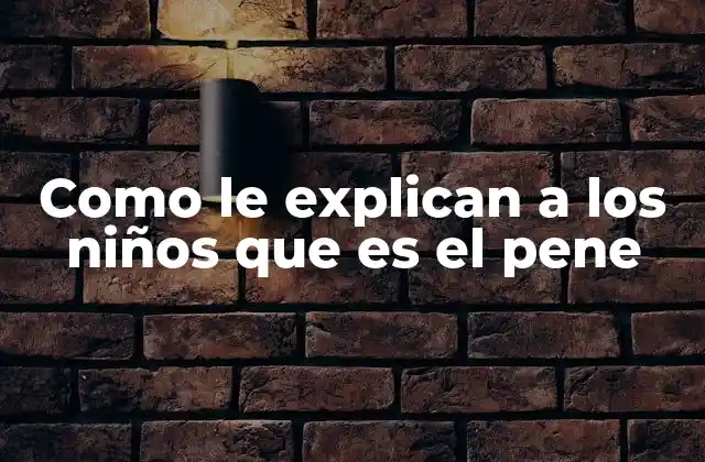 Como Le Explican a los Niños que es el Pene