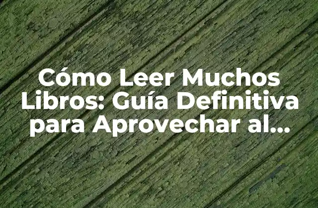Cómo Leer Muchos Libros: Guía Definitiva para Aprovechar Al Máximo Tu Tiempo de Lectura