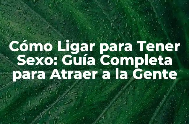 Cómo Ligar para Tener Sexo: Guía Completa para Atraer a la Gente
