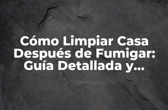 Cómo Limpiar Casa Después de Fumigar: Guía Detallada y Segura