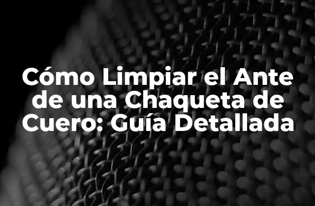 Cómo Limpiar el ante de una Chaqueta de Cuero: Guía Detallada
