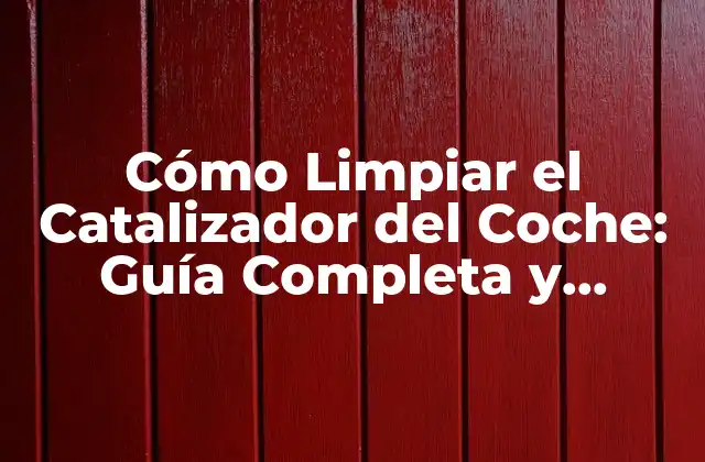 Cómo Limpiar el Catalizador Del Coche: Guía Completa y Detallada