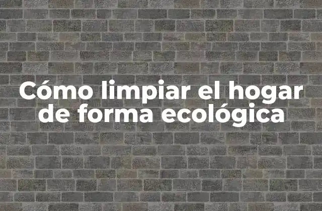 Cómo Limpiar el Hogar de Forma Ecológica