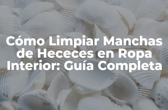 Cómo Limpiar Manchas de Hececes en Ropa Interior: Guía Completa