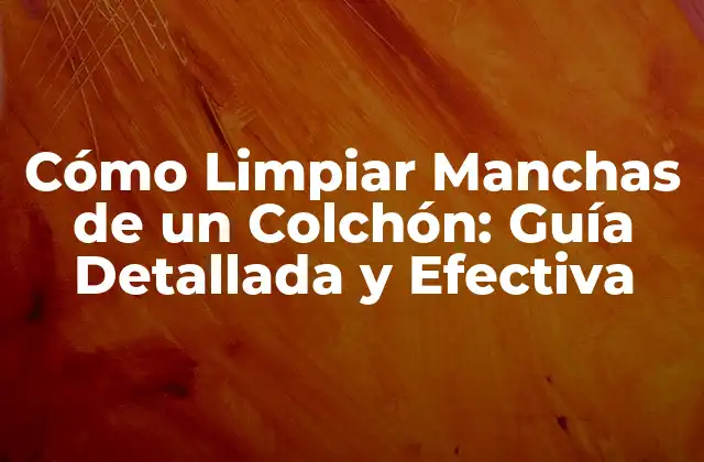 Cómo Limpiar Manchas de un Colchón: Guía Detallada y Efectiva