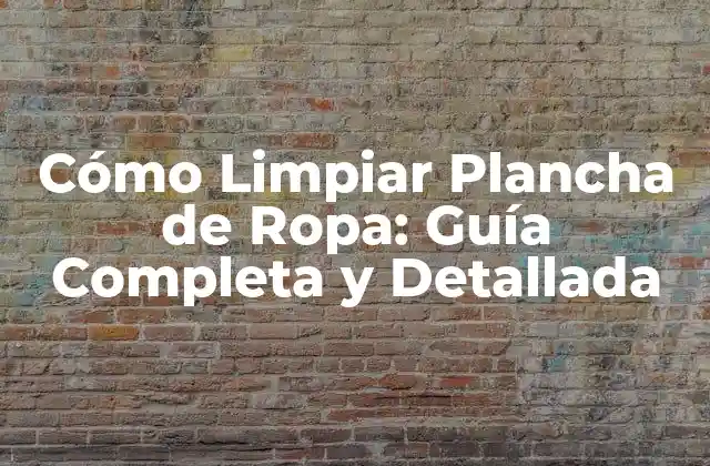 Cómo Limpiar Plancha de Ropa: Guía Completa y Detallada