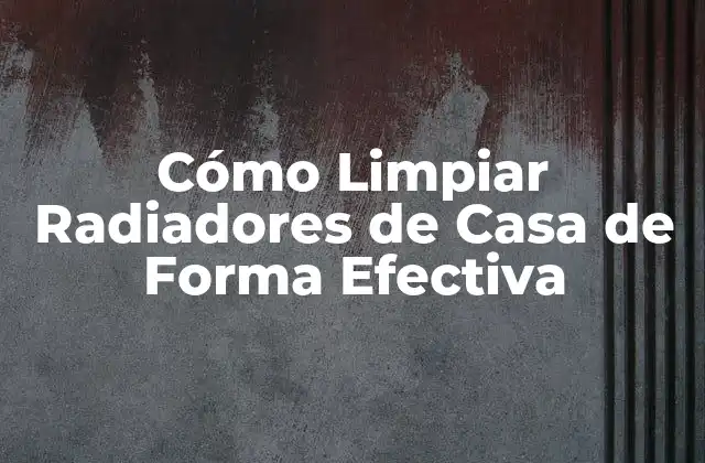 Cómo Limpiar Radiadores de Casa de Forma Efectiva