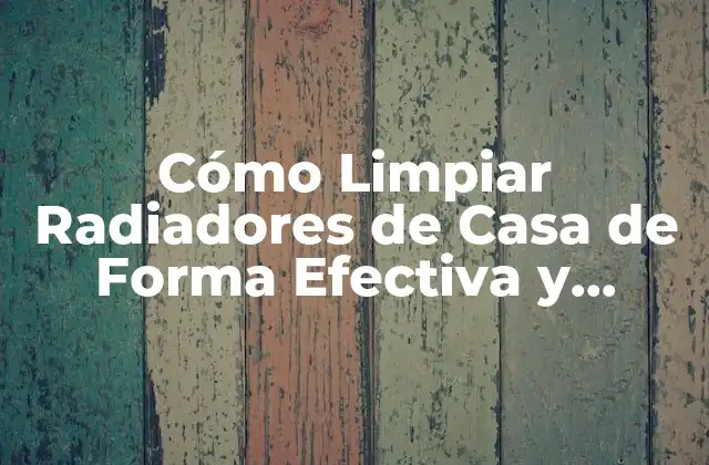 Cómo Limpiar Radiadores de Casa de Forma Efectiva y Segura