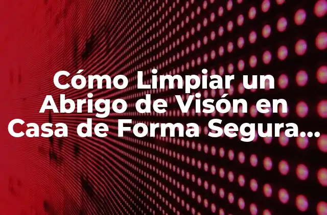 Cómo Limpiar un Abrigo de Visón en Casa de Forma Segura y Efectiva