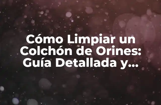 Cómo Limpiar un Colchón de Orines: Guía Detallada y Completa