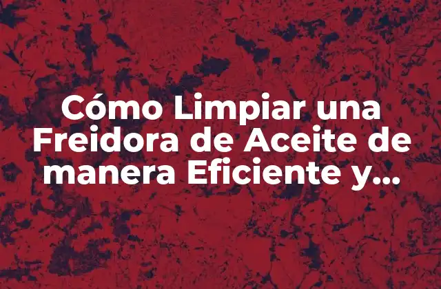 Cómo Limpiar una Freidora de Aceite de Manera Eficiente y Segura