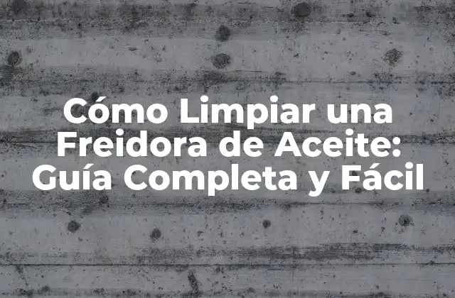 Cómo Limpiar una Freidora de Aceite: Guía Completa y Fácil