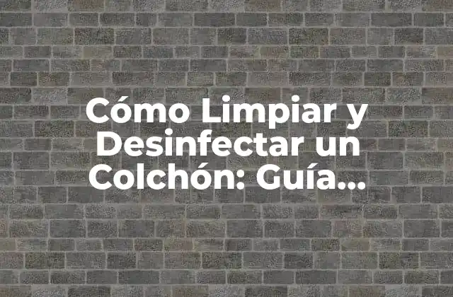 Cómo Limpiar y Desinfectar un Colchón: Guía Completa
