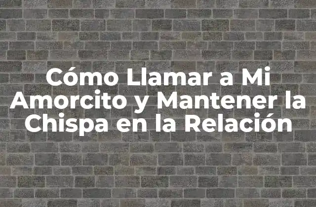 Cómo Llamar a Mi Amorcito y Mantener la Chispa en la Relación
