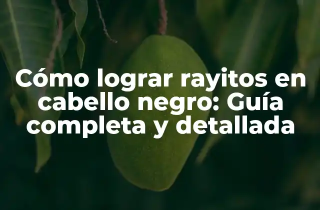 Cómo Lograr Rayitos en Cabello Negro: Guía Completa y Detallada