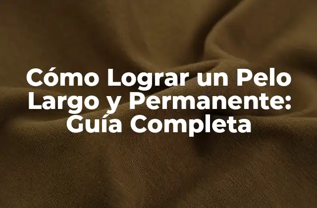 Cómo Lograr un Pelo Largo y Permanente: Guía Completa
