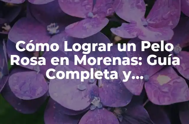 Cómo Lograr un Pelo Rosa en Morenas: Guía Completa y Actualizada