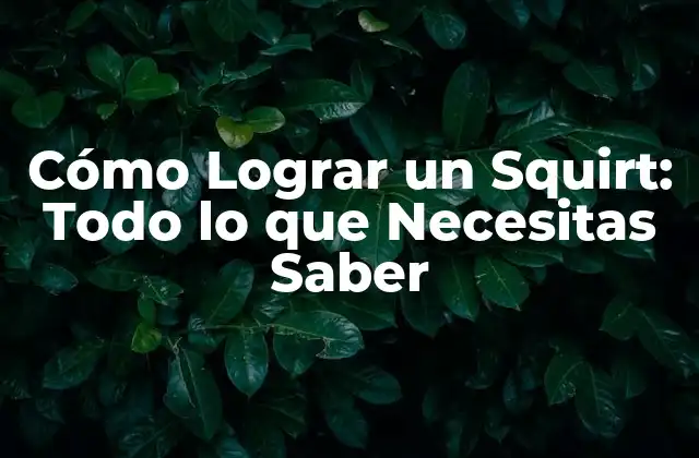 Cómo Lograr un Squirt: Todo Lo que Necesitas Saber 2 ¿Qué es la Eyaculación Femenina?