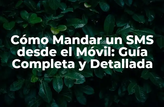 Cómo Mandar un Sms desde el Móvil: Guía Completa y Detallada