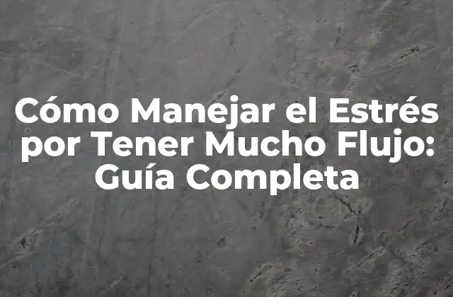 Cómo Manejar el Estrés por Tener Mucho Flujo: Guía Completa
