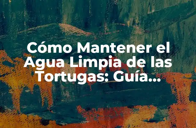 Cómo Mantener el Agua Limpia de las Tortugas: Guía Completa y Actualizada