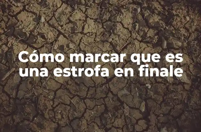 Cómo Marcar que es una Estrofa en Finale