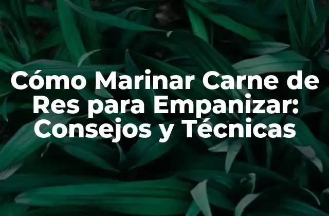 Cómo Marinar Carne de Res para Empanizar: Consejos y Técnicas