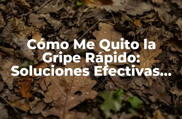 Cómo Me Quito la Gripe Rápido: Soluciones Efectivas para una Pronta Recuperación