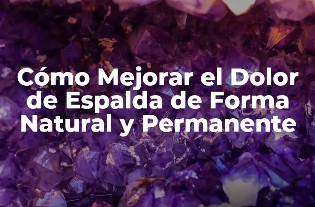 Cómo Mejorar el Dolor de Espalda de Forma Natural y Permanente