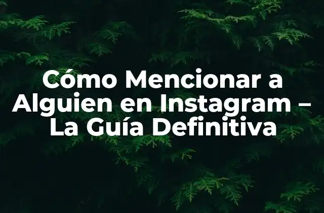 Cómo Mencionar a Alguien en Instagram – la Guía Definitiva