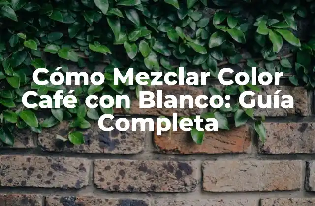 Cómo Mezclar Color Café con Blanco: Guía Completa