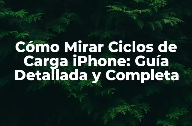 Cómo Mirar Ciclos de Carga Iphone: Guía Detallada y Completa