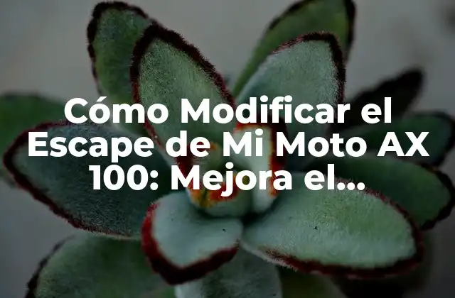 Cómo Modificar el Escape de Mi Moto Ax 100: Mejora el Rendimiento y el Sonido