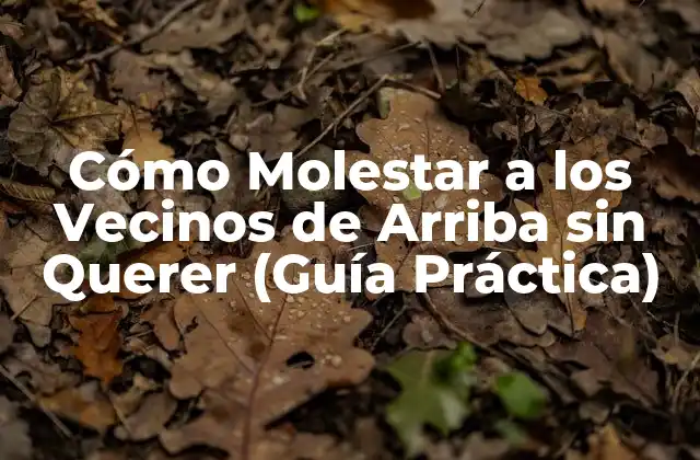Cómo Molestar a los Vecinos de Arriba sin Querer (guía Práctica)