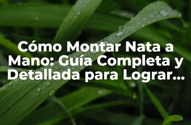 Cómo Montar Nata a Mano: Guía Completa y Detallada para Lograr el Éxito
