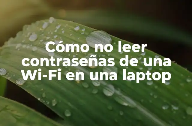 Cómo No Leer Contraseñas de una Wi-fi en una Laptop