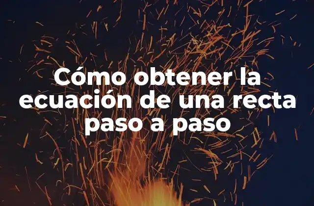 Cómo Obtener la Ecuación de una Recta Paso a Paso