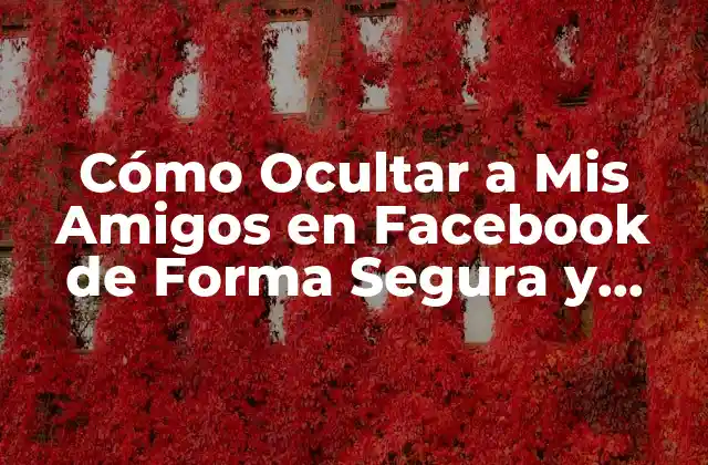 Cómo Ocultar a Mis Amigos en Facebook de Forma Segura y Privada