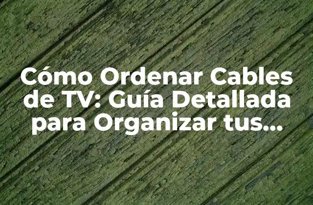 Cómo Ordenar Cables de Tv: Guía Detallada para Organizar Tus Cables