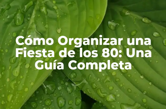 Cómo Organizar una Fiesta de los 80: una Guía Completa