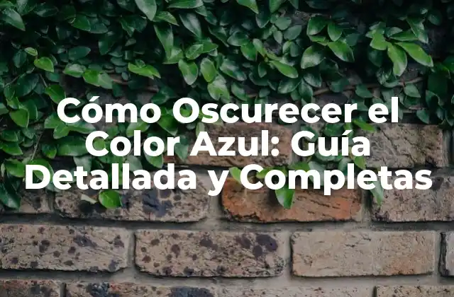 Cómo Oscurecer el Color Azul: Guía Detallada y Completas