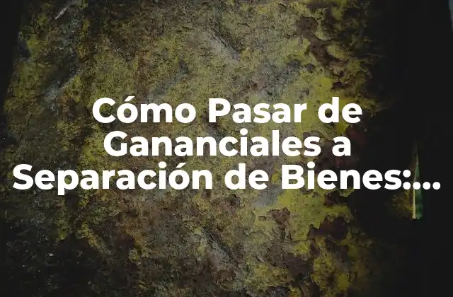 Cómo Pasar de Gananciales a Separación de Bienes: Guía Detallada y Actualizada