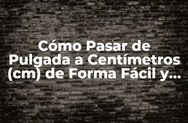 Cómo Pasar de Pulgada a Centímetros (cm) de Forma Fácil y Rápida