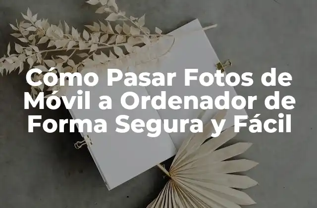 Cómo Pasar Fotos de Móvil a Ordenador de Forma Segura y Fácil
