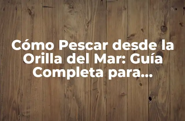 Cómo Pescar desde la Orilla Del Mar: Guía Completa para Principiantes