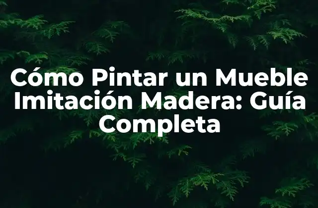 Cómo Pintar un Mueble Imitación Madera: Guía Completa