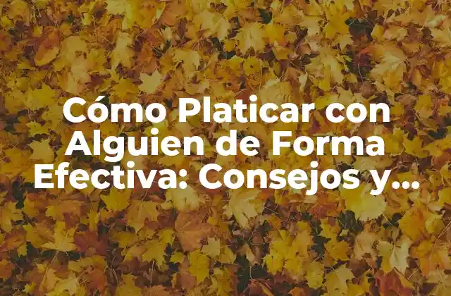 Cómo Platicar con Alguien de Forma Efectiva: Consejos y Estrategias